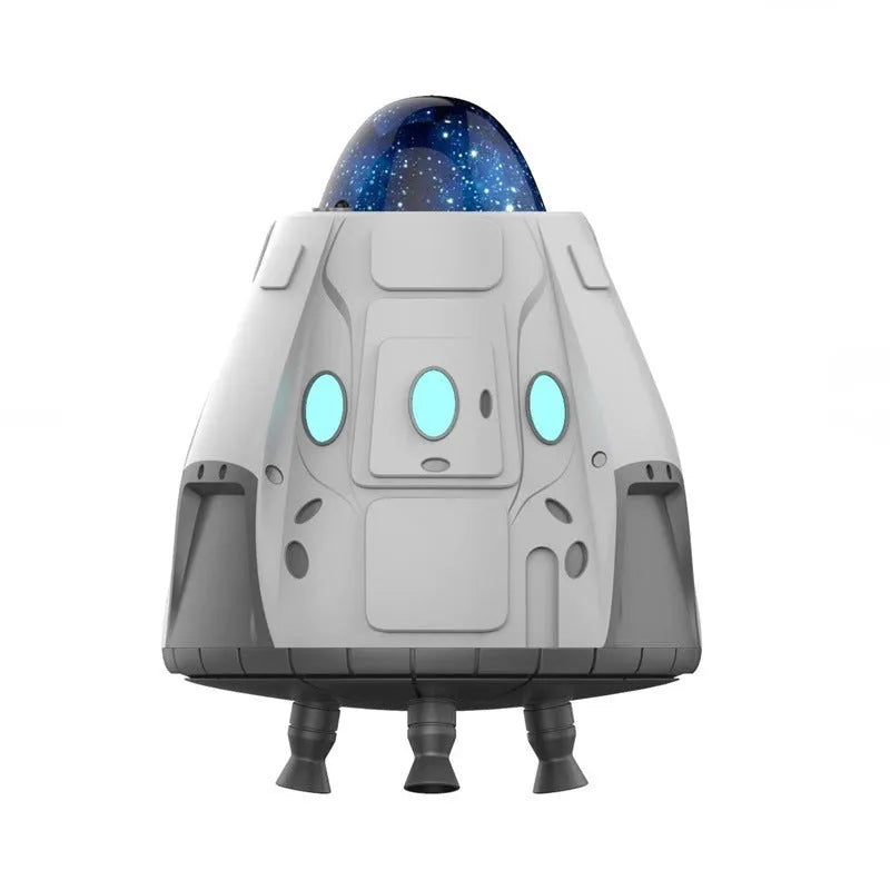 White space capsule shaped Bluetooth ambience light projecting Northern Lights and starry sky pattern