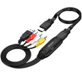 HDMI to AV converter adapter cable with 110cm length and RCA composite connectors