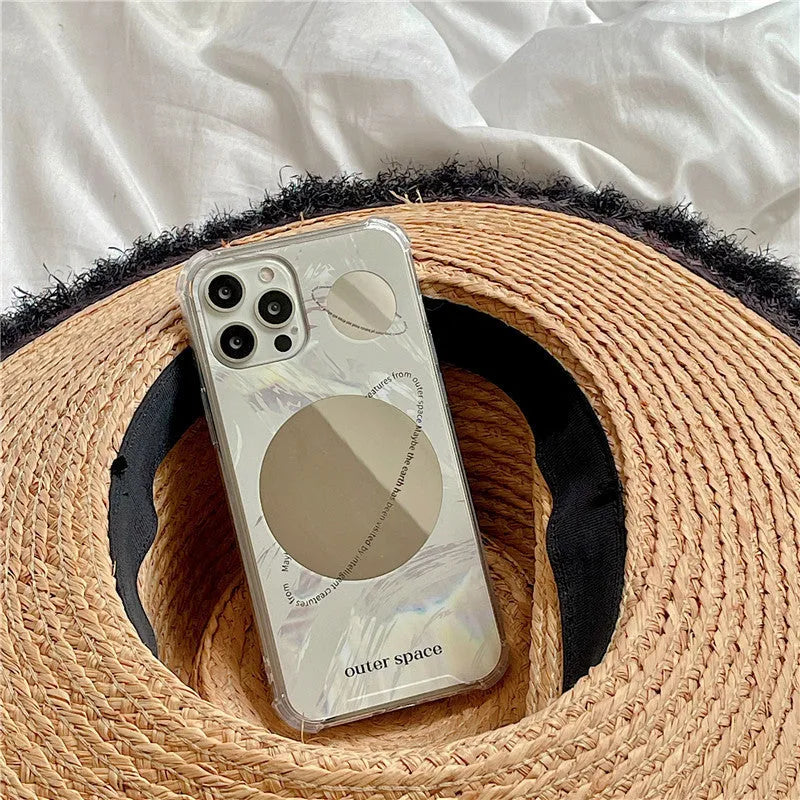Cool Wind space planet mirror TPU phone case for iPhone 13 Pro Max in mirror-planet colour