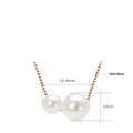 Natural freshwater pearl necklace with S925 sterling silver cross chain and mother pearl shell pendant in geometric design