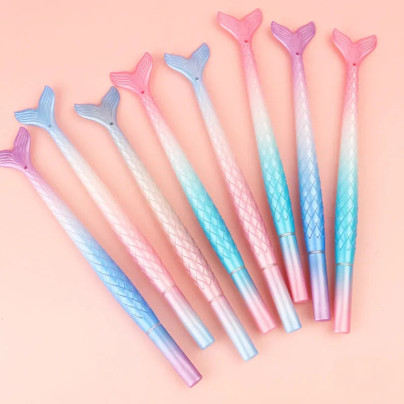 Creative cartoon mermaid pen with 0.38mm fine tip, random colour, plastic body, isolated on white background