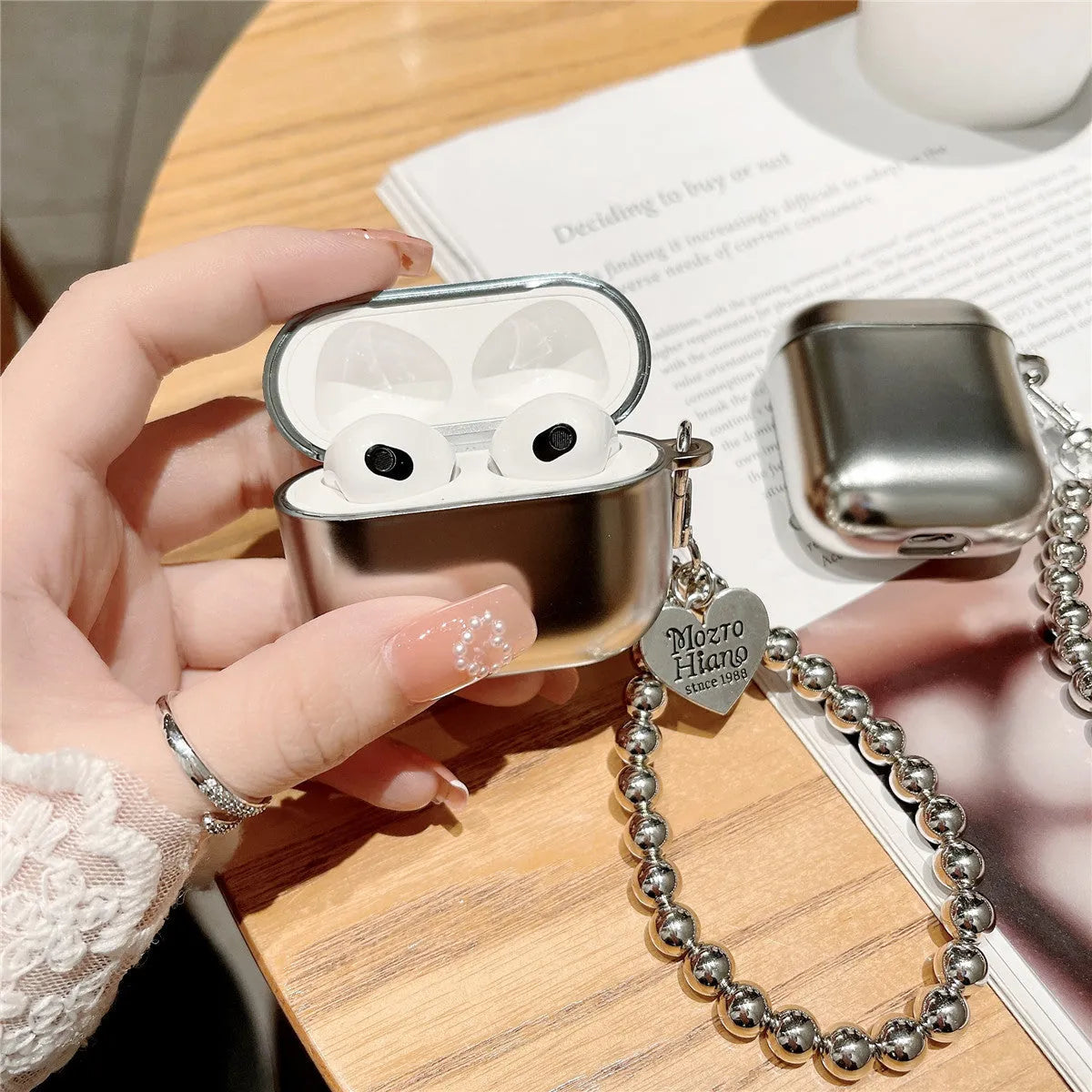 Matte plating tpu protective case for AirPods 4 and other AirPods models with bracelet functionality