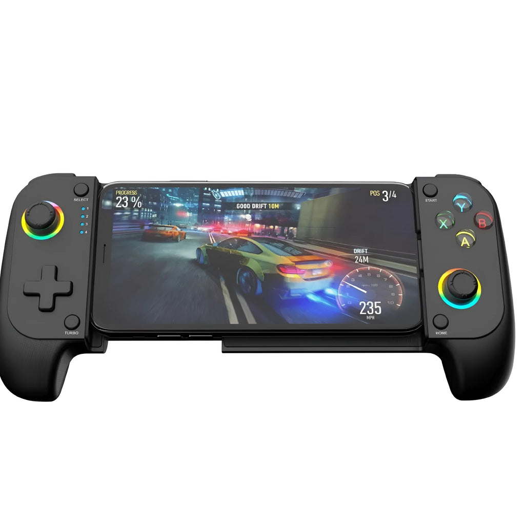 Bluetooth wireless mobile game controller with stretching handle for smartphones