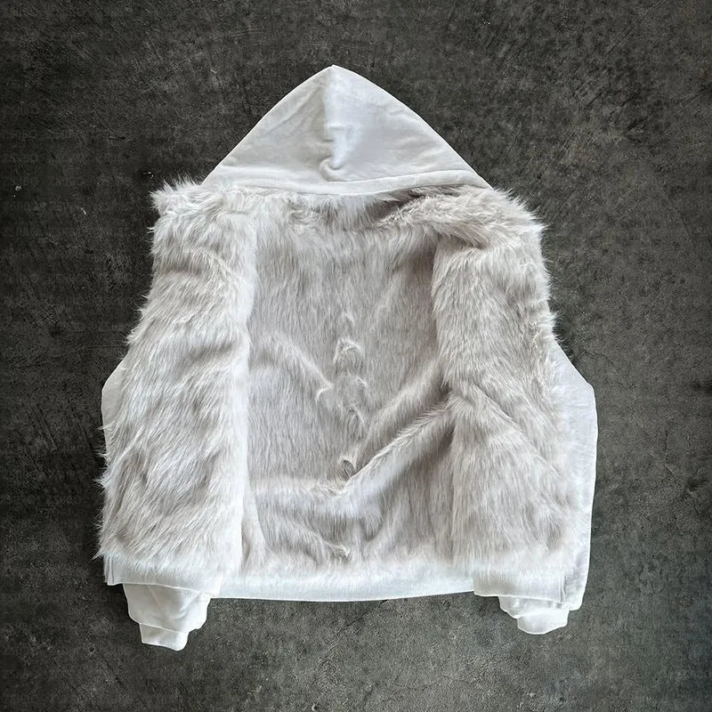 Baggy coat in white or black with loose cardigan style and long sleeves