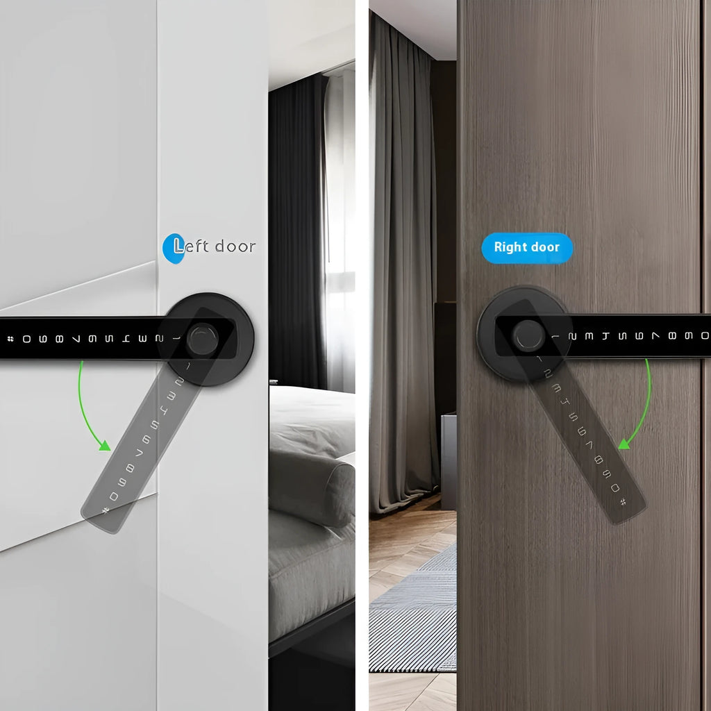 Black spherical card design smart door lock for indoor wooden doors with fingerprint and password access