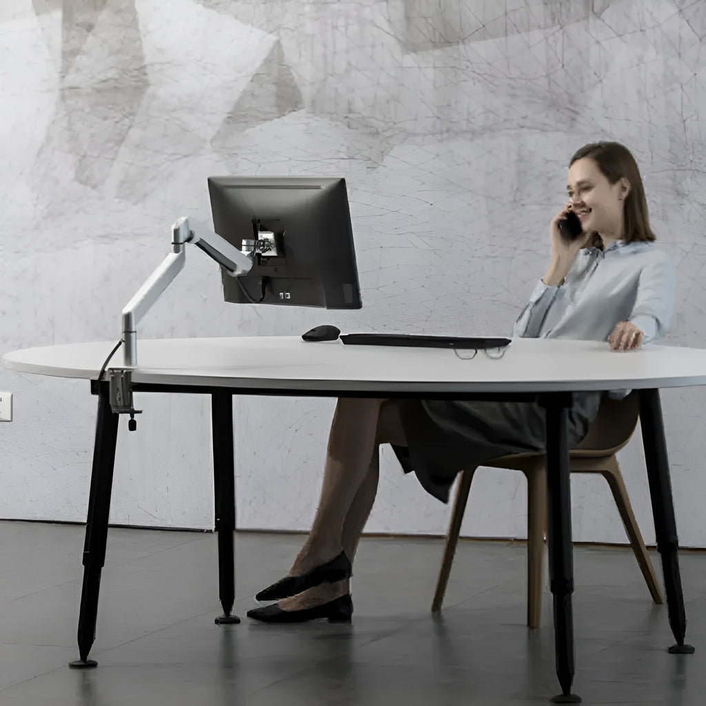 Aluminium air pressure arm computer stand in black or silver colour for laptop height adjustment