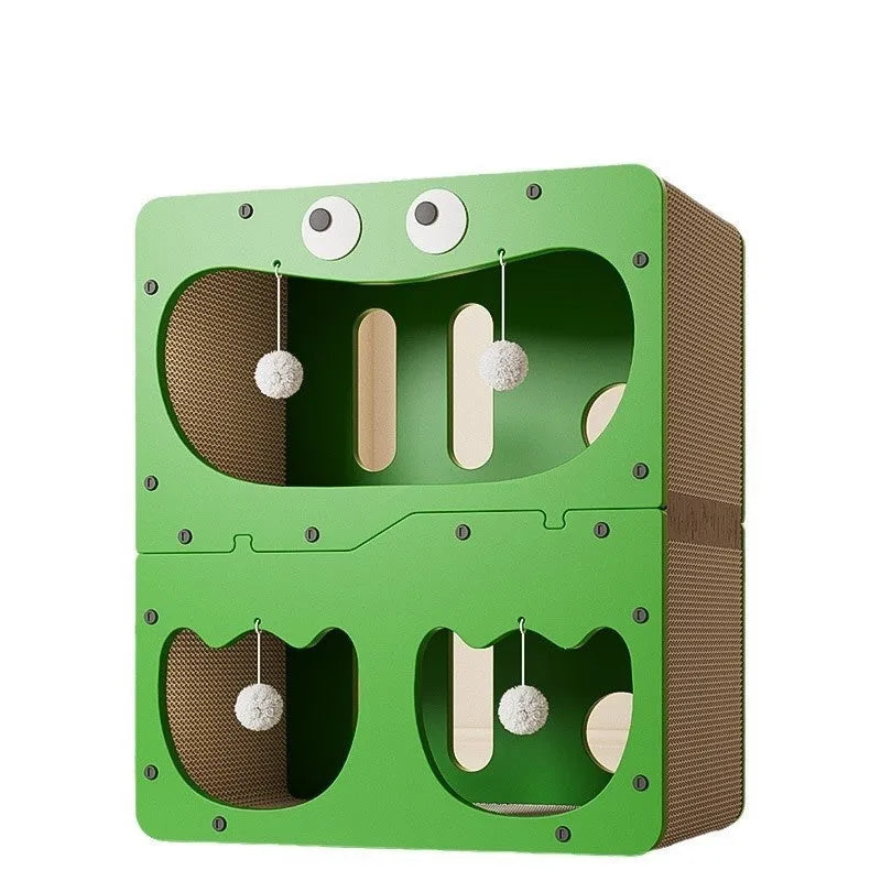 Double layer cat scratching board nest in a choice of styles including cat head and owl designs.