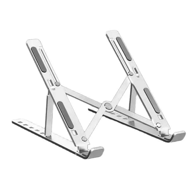 Black aluminium laptop cooling stand folded with silicone surface for 16-18 inch devices