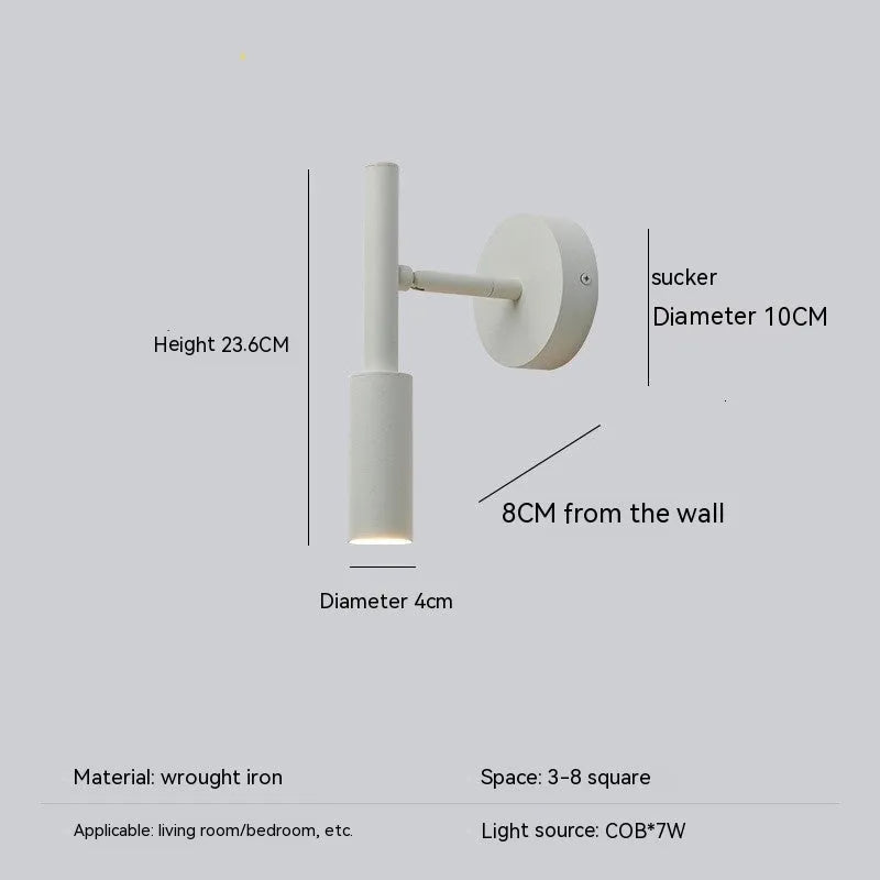 Modern wrought iron wall lamp in black or white with three light colour options