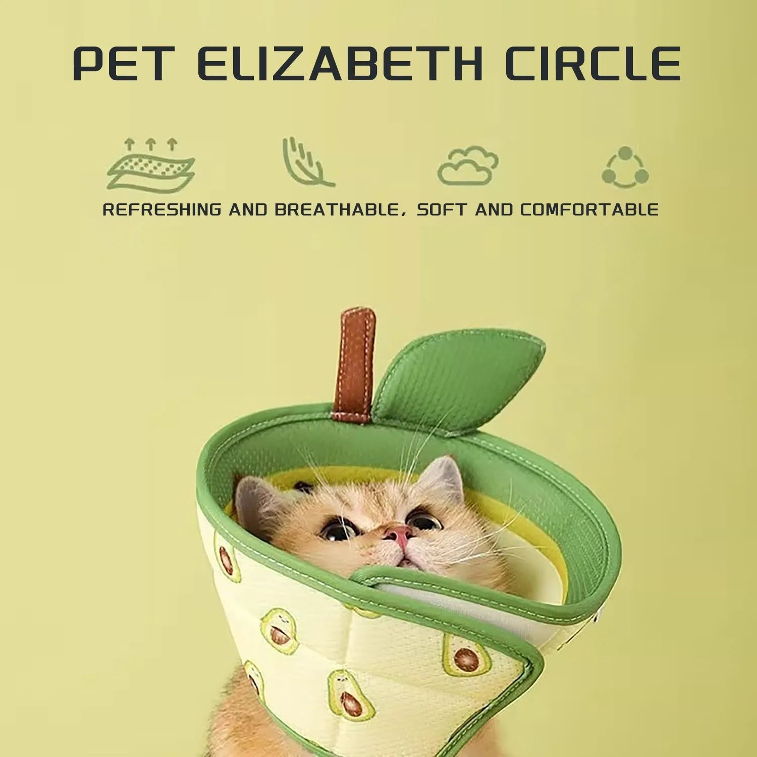 Soft grey EPE foam cat cone collar with adjustable white strap and folded edges