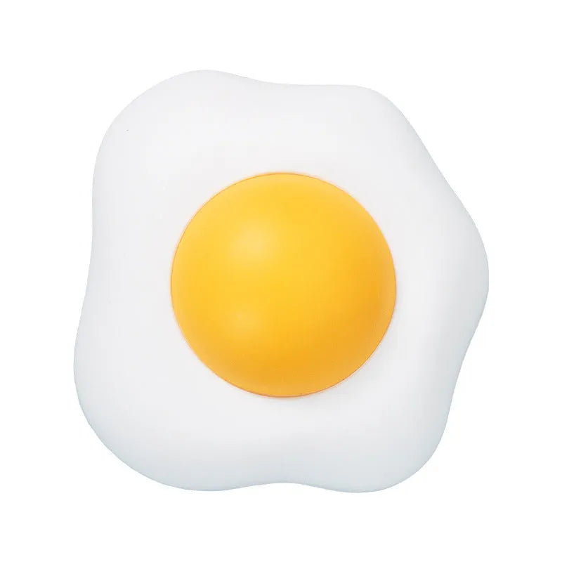 Natural catnip and silvervine interactive wall ball toy for cats in fried egg and poached egg shapes