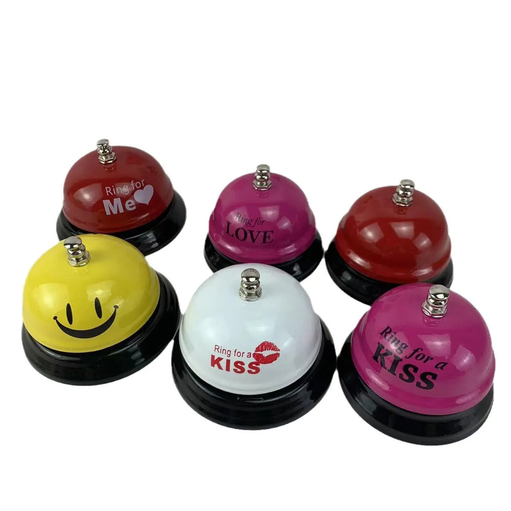 Iron game alarm bell in one of 11 available colours including red, blue, green, pink, and yellow.