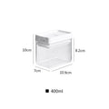 White transparent plastic grain storage container with 400ml capacity and Japanese design
