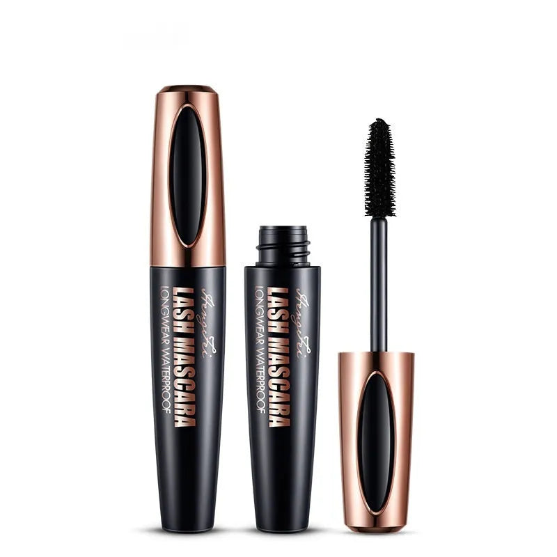 Black waterproof mascara tube that creates thick, long, curling lashes without smudging