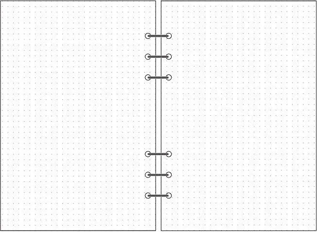 A5 6-hole loose-leaf refill with blank dot matrix horizontal line and square grid layouts on Daolin paper