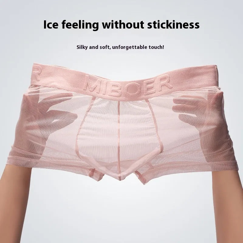 Men's thin boxer shorts in six colours showing quick-drying polyester fabric