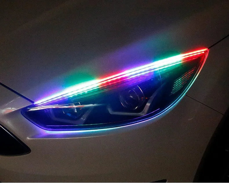 Universal RGB LED daytime running lights with remote control in 30cm, 45cm, and 60cm size options