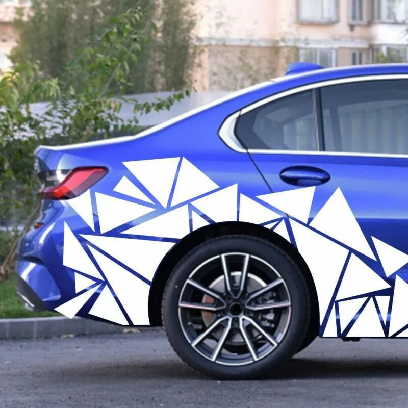 Geometry series car waistline rear wheel modification sticker in black, 200cm x 60cm PET material
