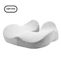 Memory foam office chair cushion in light grey showing 46x43cm dimensions