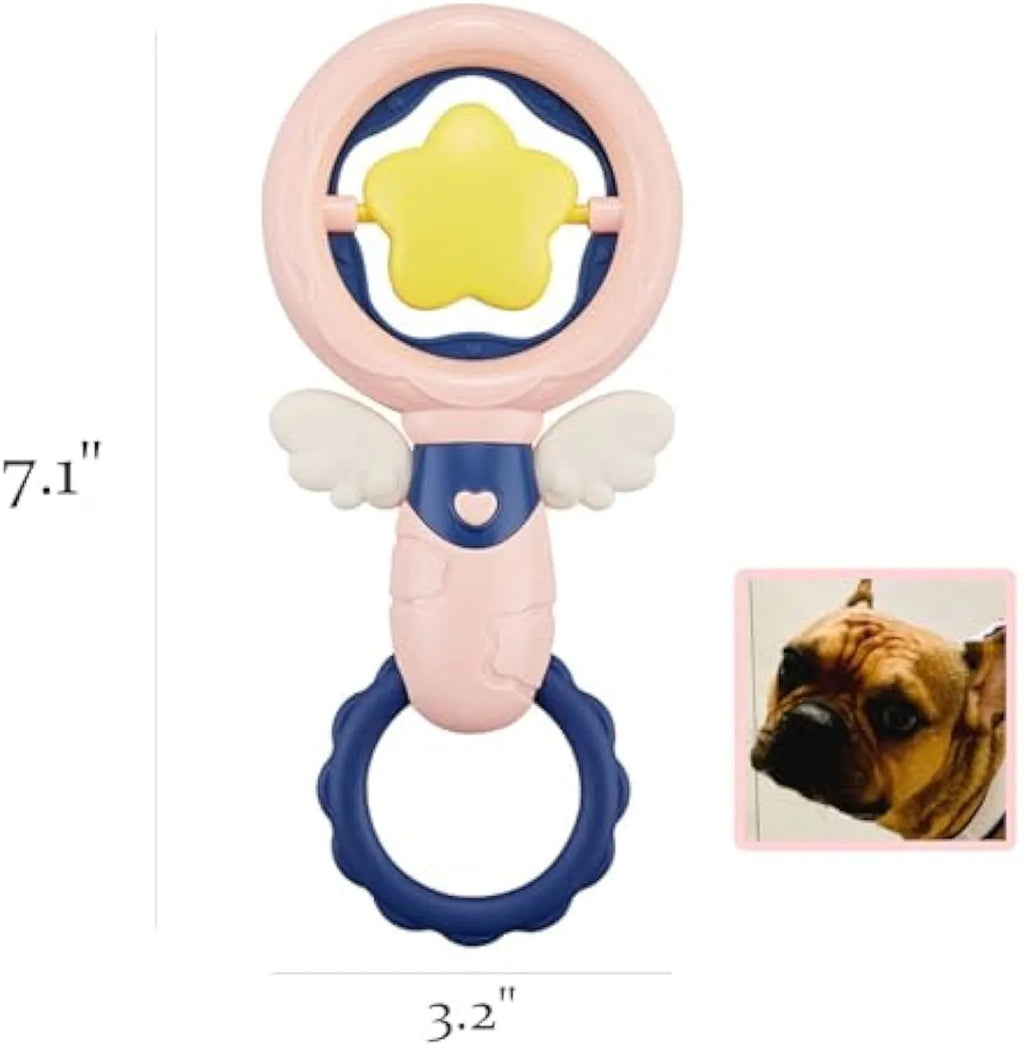 Interactive dog toy set – durable chew toys for aggressive chewers, squeaky and dental toys for large breeds, pink