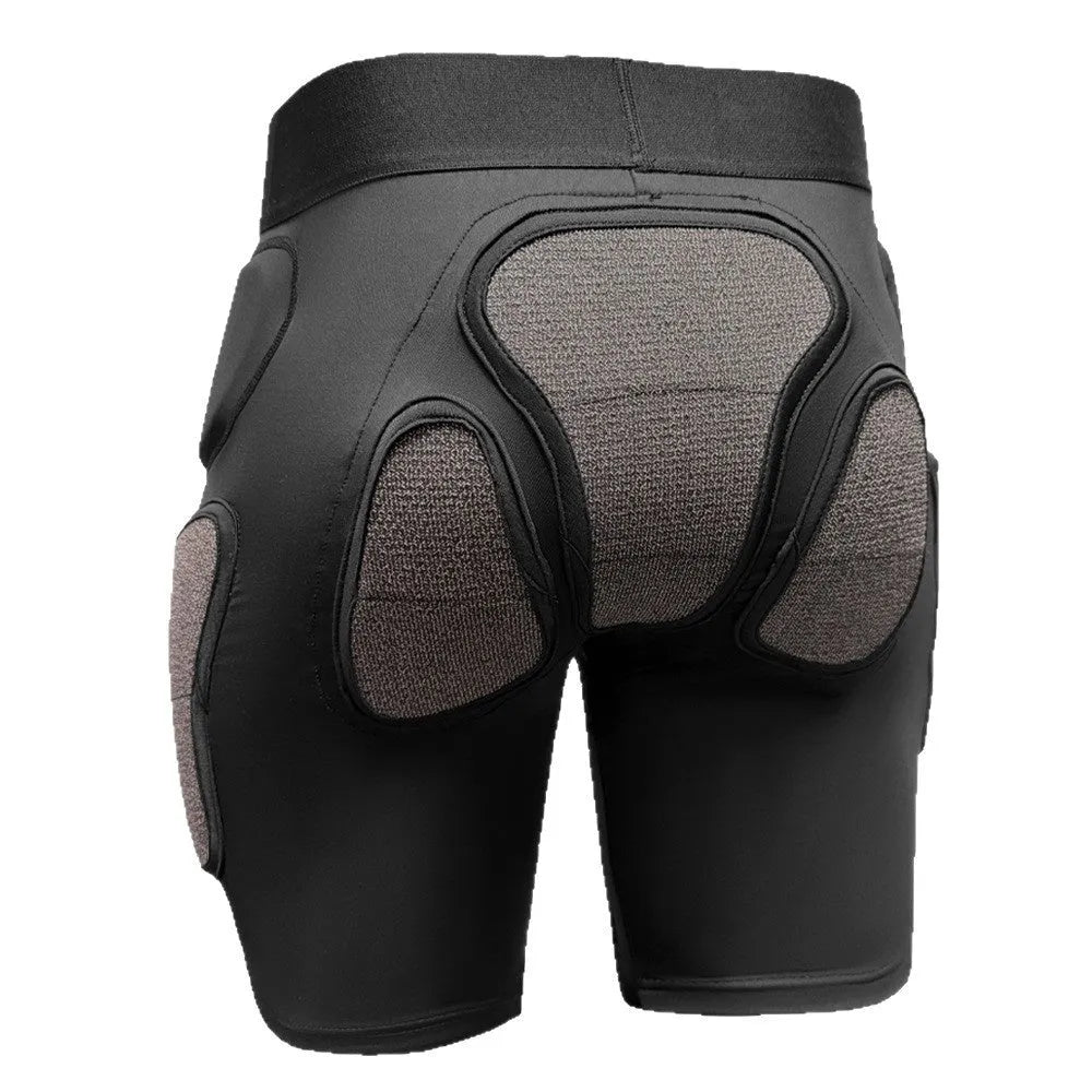 X-ray diffraction ski protective gear showing hip pad and knee pad for impact sports.