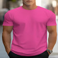 Men's loose fit printed T-shirt in polyester fabric with round neck and short sleeves