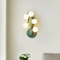 French pastoral Nordic wall lamp with PC shade and tricolour light for bedroom bedside use