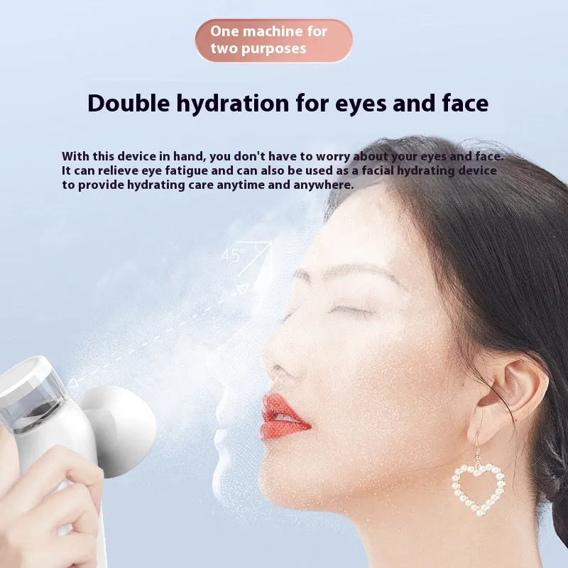 White portable USB rechargeable eye compress device with integrated mask