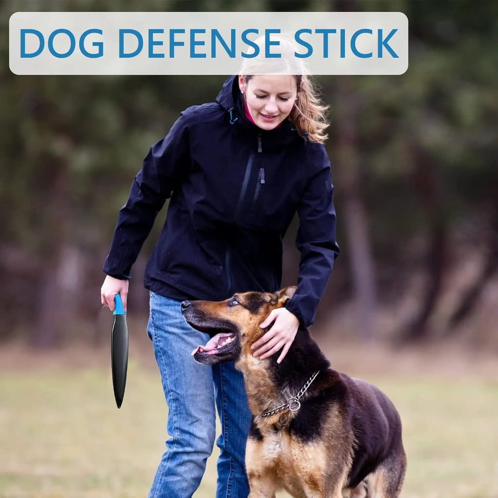 Blue-handled dog break stick measuring 35cm in length, made from nylon for training and chew toy use.