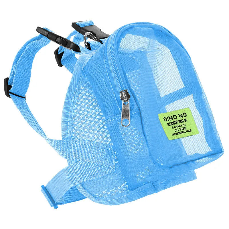 Breathable polyester pet carrier backpack in solid colour with adjustable straps for small dogs