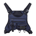 Outdoor sports chest bag in Oxford cloth with sewing line detail, available in black, blue, and gray for men