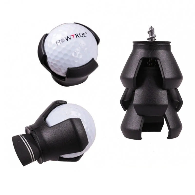 Black golf ball picking device with clip, 60g, on a putter