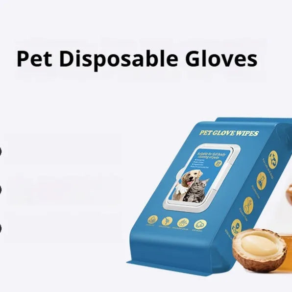 Pet disposable gloves for cat bathing and cleaning supplies in multiple pack options