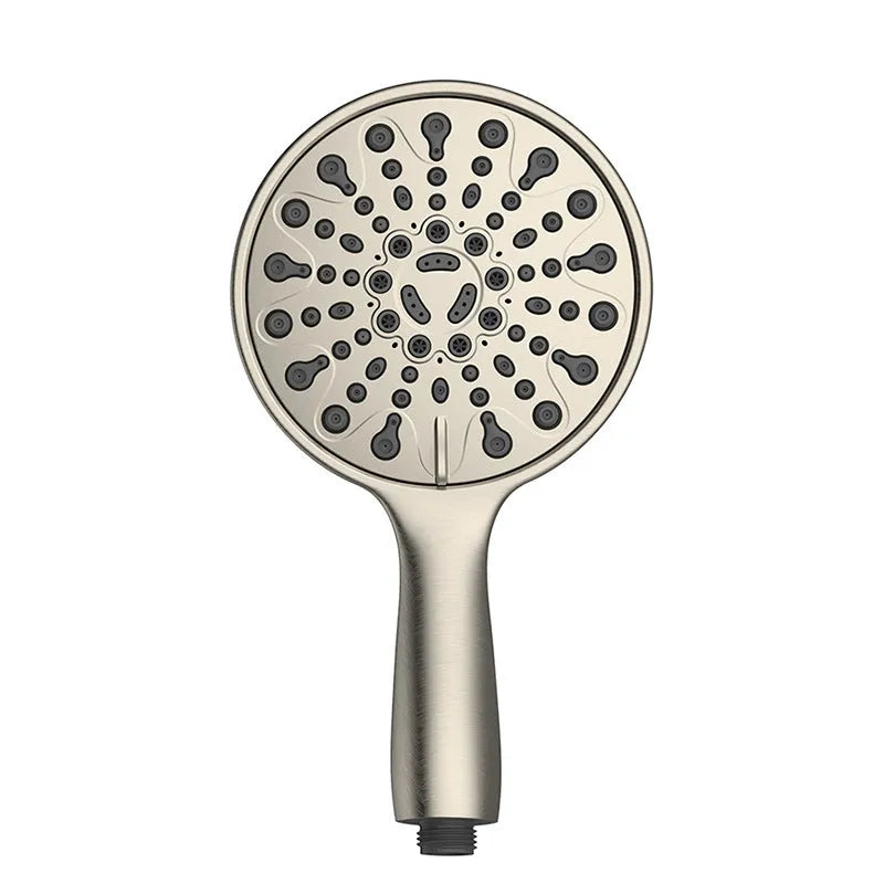 Chrome electroplated handheld shower head with six-function spray selector