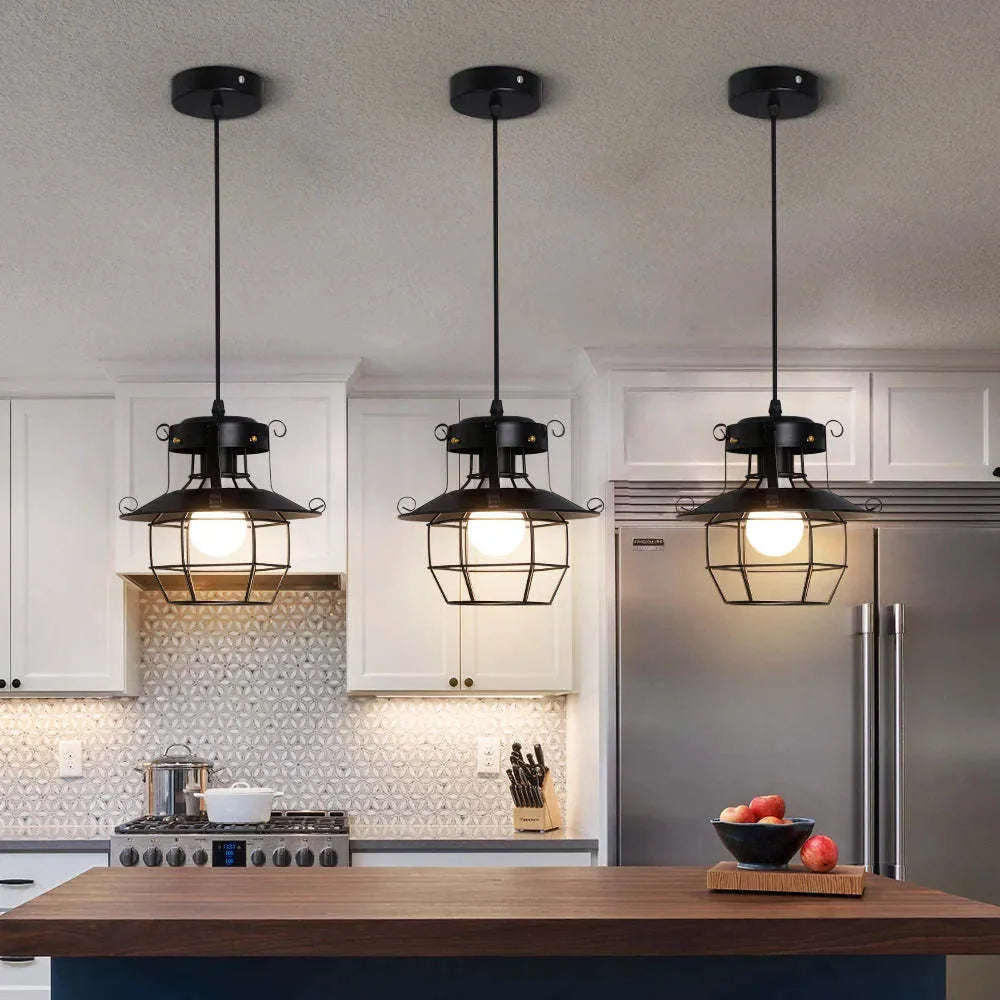 American iron droplight lantern-shaped retro single head shade for corridor restaurant