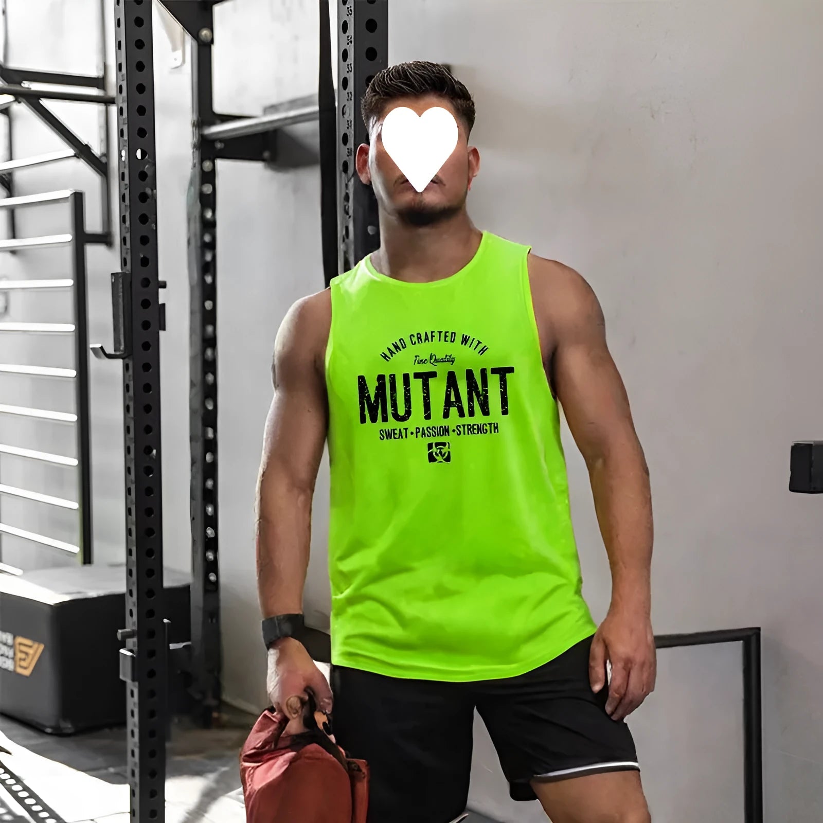 Loose-fit polyester training vest in multiple colour options including black red label and yellow large mark