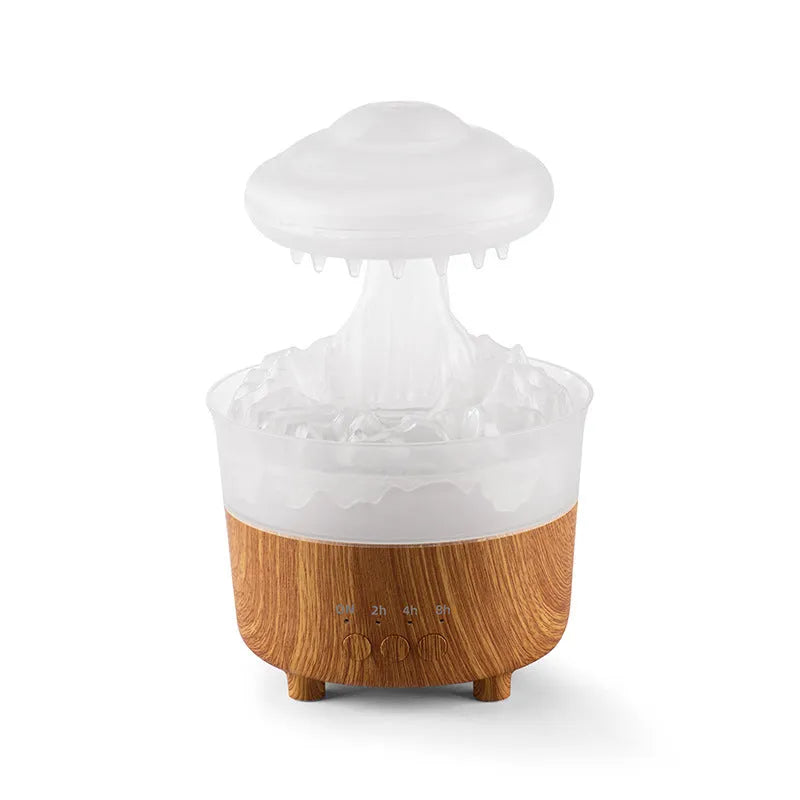 Rain cloud shaped ultrasonic humidifier with aromatherapy diffuser and 7 colour LED night light