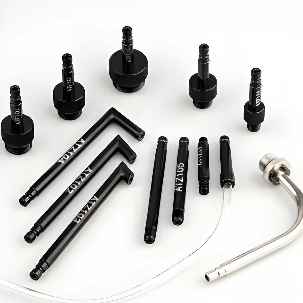 13-piece transmission oil refuelling kit with automatic transmission injector tool and wave box connector