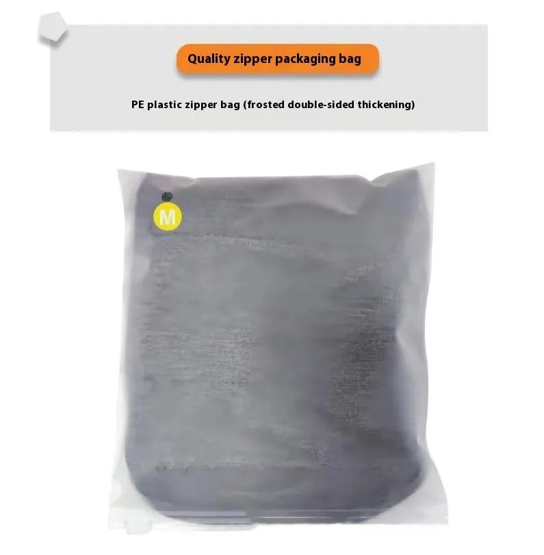 Heather grey dog anxiety vest made from brocade cotton ponte-de-roma, showing sizing from XXS to XXL.