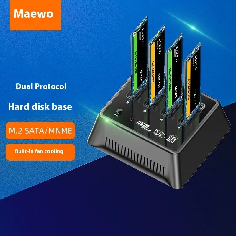 Aluminium M2 Dual Protocol SSD base measuring 90×78×34mm with K30174P2 colour option