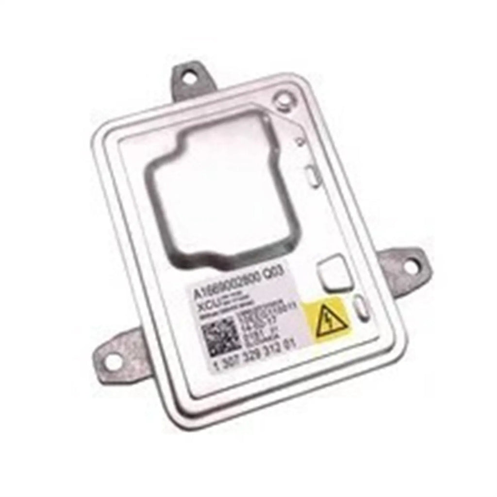 Metal headlight ballast measuring 14 by 11 by 4.5 centimetres for automotive lighting systems