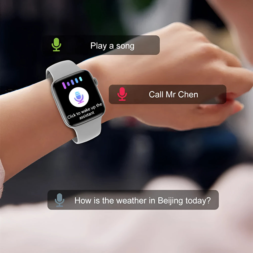 NEW Series 7 smart watch with NFC door access, 1.9-inch TFT HD screen, black silicone strap
