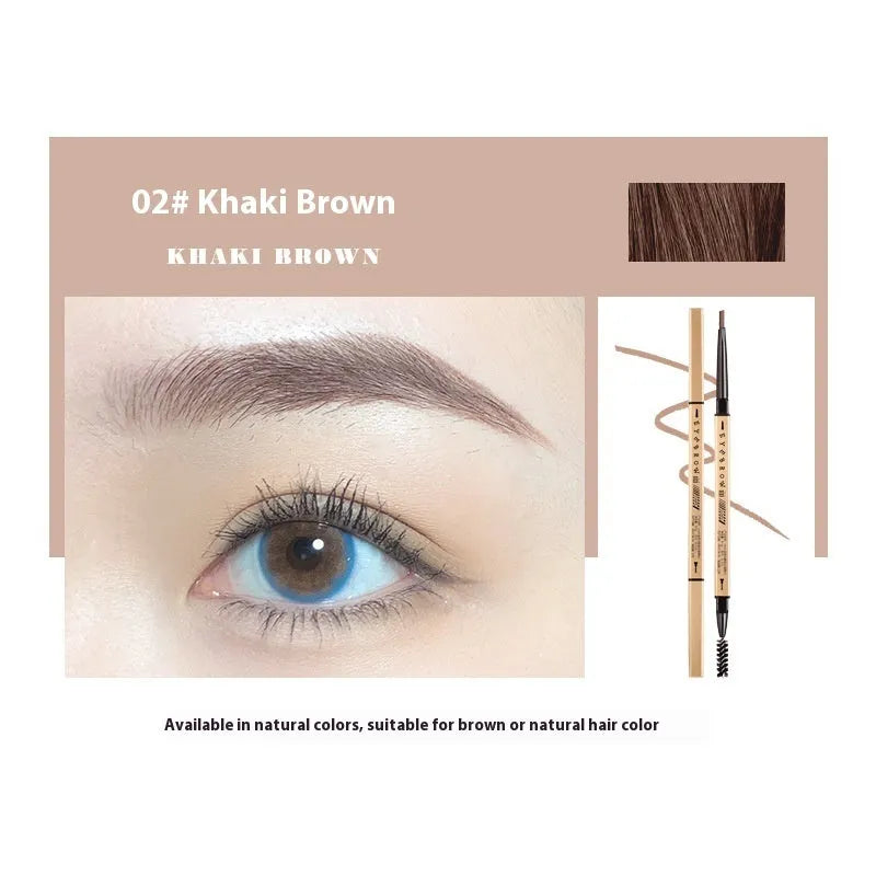 Small Gold Chopsticks ultra-fine eyebrow pencil in 5 colours including light brown, kaki brown, dark brown, gray black, and black