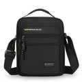 Men's nylon crossbody bag in solid colour with sewing thread detail, waterproof for outdoor commute use