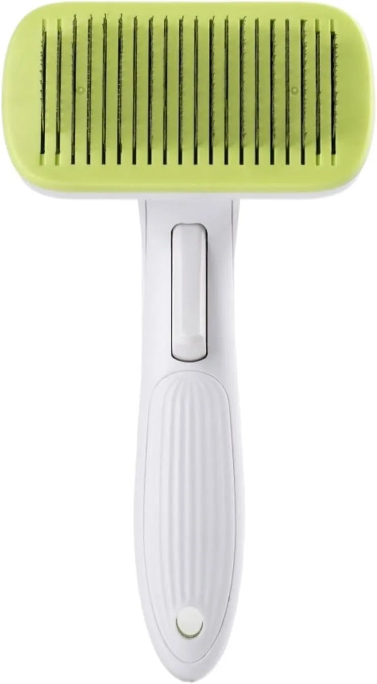 Automatic pet hair removal comb with one-click needle system in blue colour