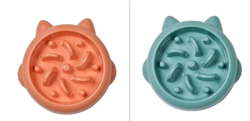 Bone pattern slow feeder dog bowl in PP plastic for anti-gulping pet feeding