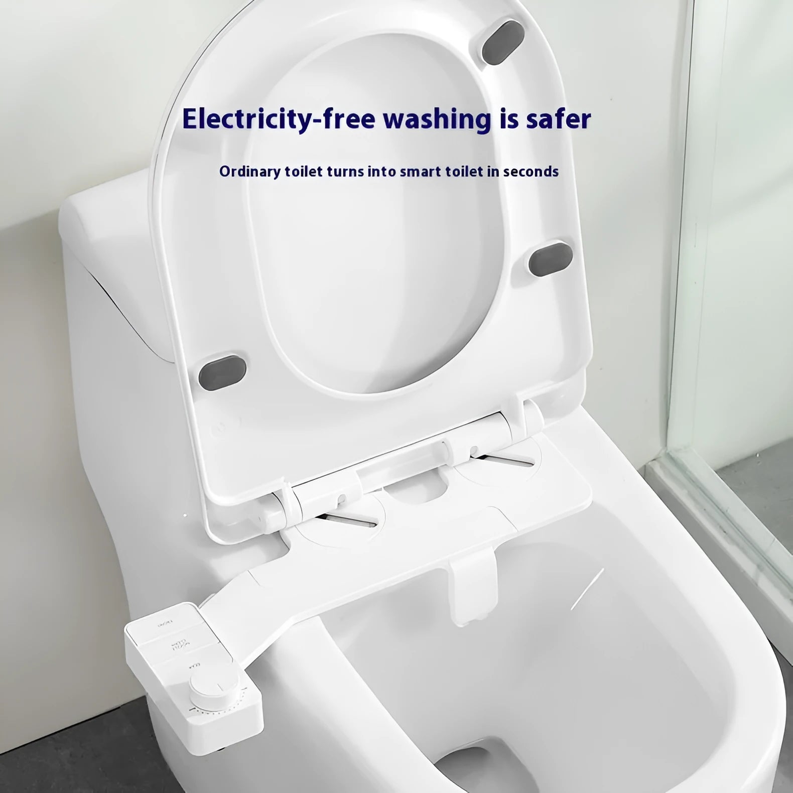 Bidet wash butt-lifting tool with split detachable ABS plastic construction in KB06 pure white