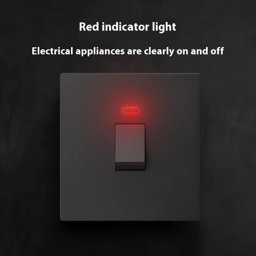 Gold illuminated double pole electrical switch for water heaters and air conditioners