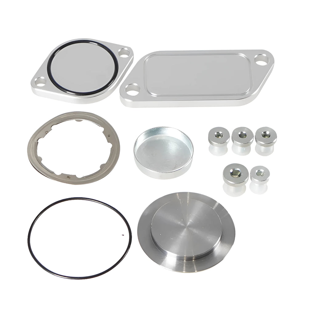 Silver aluminium alloy valve cover plug for automotive EGR systems