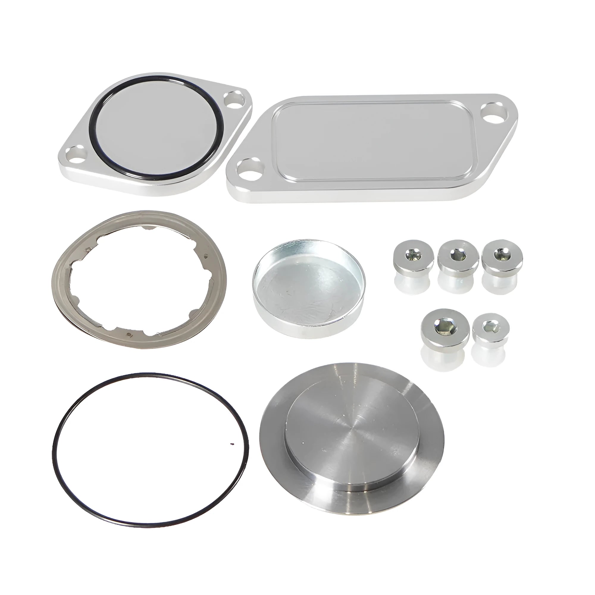 Silver aluminium alloy valve cover plug for automotive EGR systems